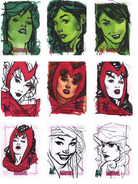 Adam Hughes Women Of Marvel Sketch Cards Page 6 Marvel Girls