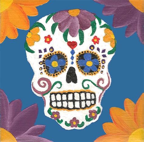 El Dia De Los Muertos Skull Painting By Tara Campbell