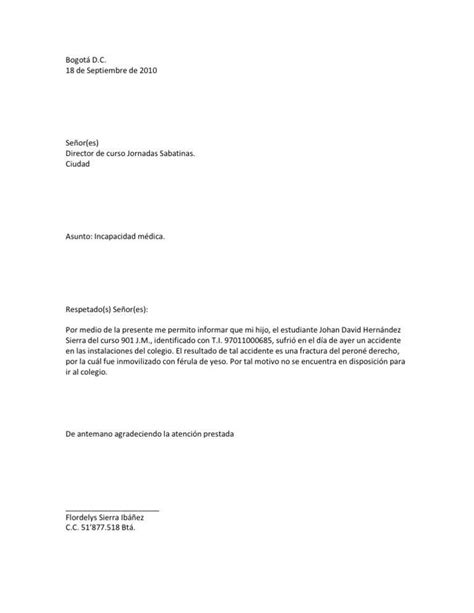 Modelo Carta De Excusa Por Inasistencia Al Colegio Kulturaupice