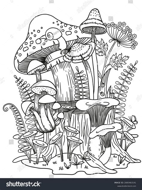 Adult Coloring Pages Mushrooms Free Printable Templates