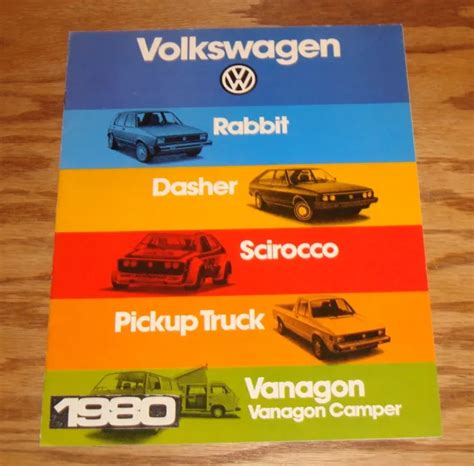 Original 1980 Volkswagen Vw Full Line Sales Brochure 80 Rabbit Vanagon