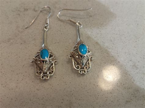 Set Of 3 Sterling Silver Earrings Stamped 925 Turquoise Stones EBay