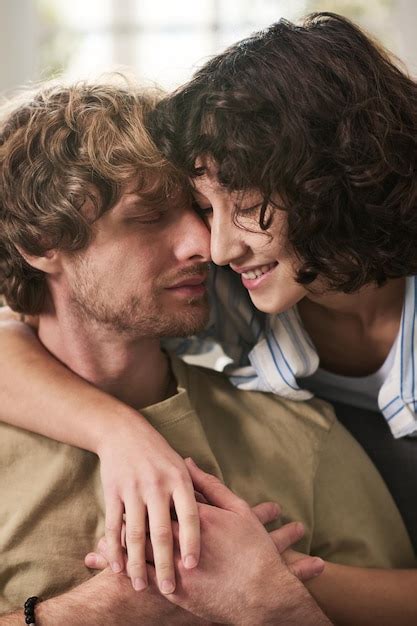Premium Photo Closeup Portrait Of Young Affectionate Couple Expressing Tenderness