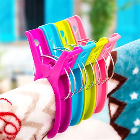 2 large size plastic beach towel pegs clips to sunbed towel quilt clips laundry hanging clothes