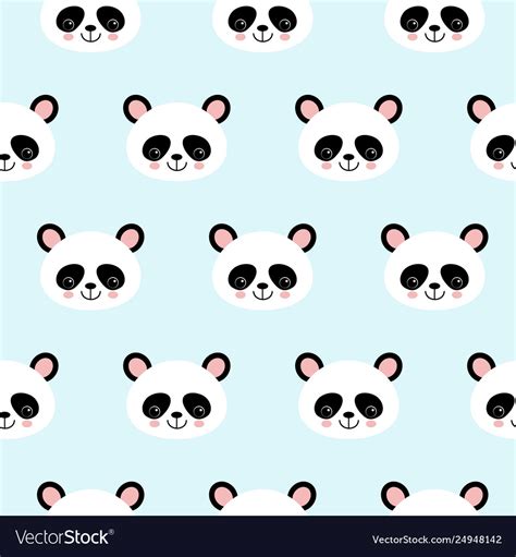 Seamless Pattern Panda Bear Pattern On Royalty Free Vector