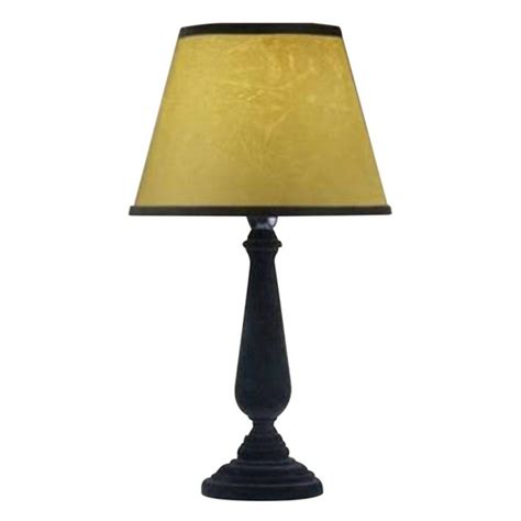 Simple Designs Black Basic Table Lamp With Parchment Look Shade