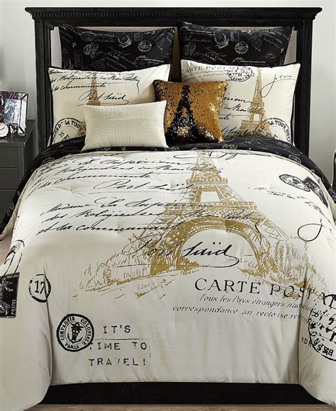 Charm your bedroom with bedding comforter sets. Paris Reversible 8-Pc. Gold Comforter Sets - Bed in a Bag ...
