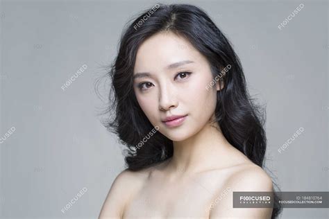 Portrait Of Beautiful Chinese Woman With Natural Makeup Beauty Sensuality Stock Photo