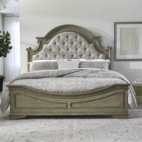 Magnolia Manor King Upholstered Bed In Weathered Bisque By Liberty