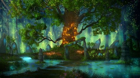 Magical Enchanted Forest Tree River Photo Backdrop High