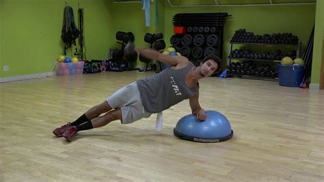 Bosu Dumbbell Side Plank Lateral Raise Youtube