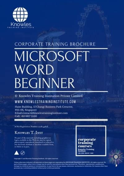 Microsoft Word Beginner Training Course In Singapore Knowles Training