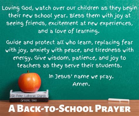 Lutheran Back To School Prayer On Chalkboard Pastor Daniel Flucke