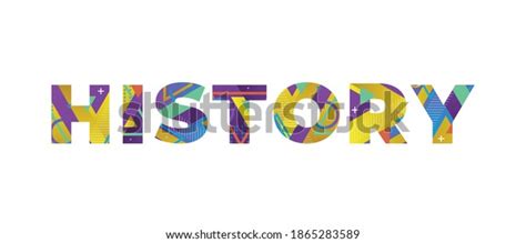 Word History Concept Written Colorful Retro Stock Illustration