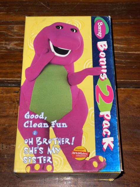 barney barneys good clean fun oh brother shes my sister vhs 1998 packaged in two pack