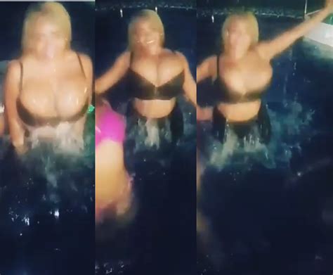Cossy Orjiakor S Gigantic Boobs Nearly Spill Out Of Her Bikini As She