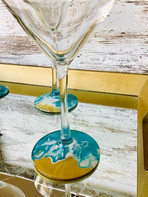 Ocean Theme Martini Glasses Set Of 2 4 Or 6 Martini Glasses Etsy