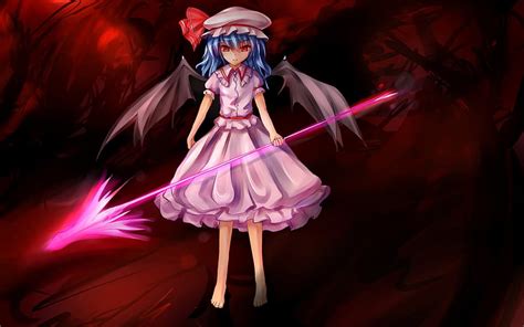 Hd Wallpaper Touhou Girl Wings Blue Haired Female Anime Character