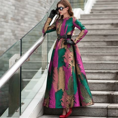 Buy High Quality Elegant Women Long Sleeve Maxi Dress Plus Size Boho Floral
