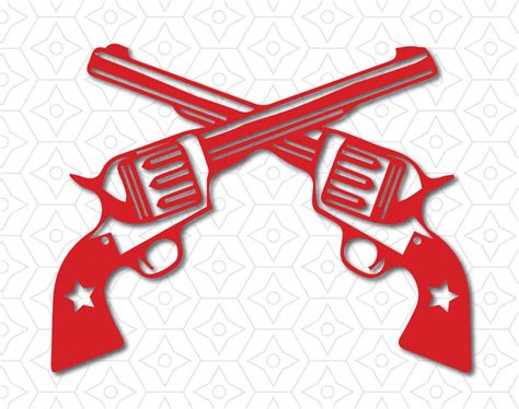 Western Revolver Guns Crossed Decal Svg Dxf And Ai Vector Etsy