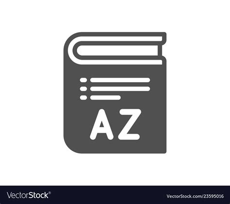 Vocabulary Icon Book Glossary Sign Royalty Free Vector Image