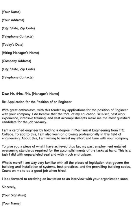 September 25, 2020 | by the resume genius team act as lead machinist and component designer on four separate engineering products for mechanical engineer cover letter tips. Sample Cover Letter For Engineering Job | Confirmation Letter
