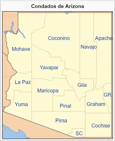 ⊛ Mapa De Arizona 🥇 Político Y Físico Imágenes Hd 2023