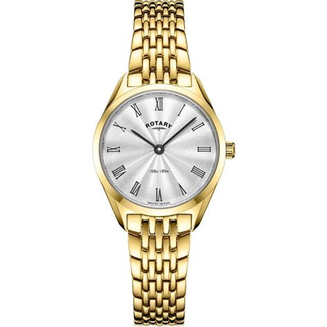 rotary ladies ultra slim 27mm gold bracelet watch watches from francis and gaye jewellers uk