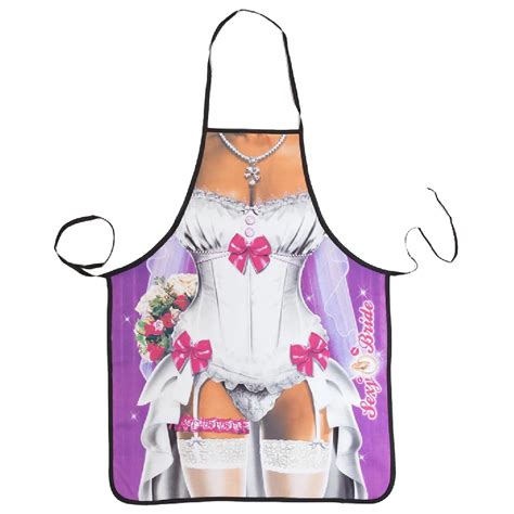 New Novelty Cooking Kitchen Cute Bride Print Sexy Apron Baking Present