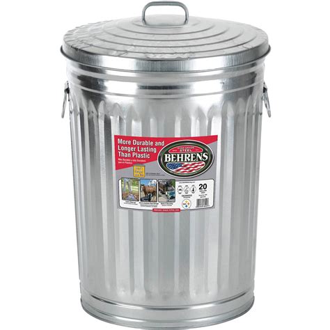 Behrens High Grade 20 Gal Galvanized Steel Garbage Can With Lid
