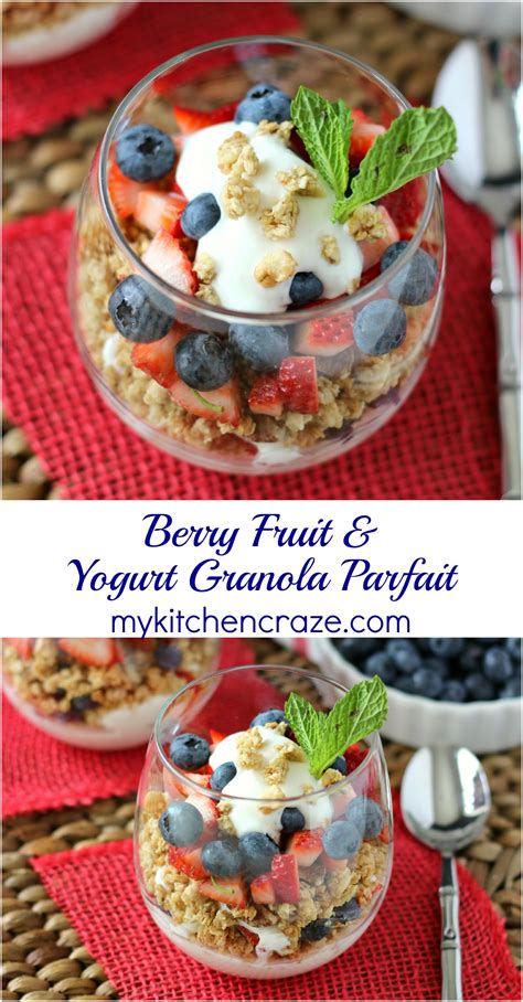 Berry Fruit And Yogurt Granola Parfait My Kitchen Craze