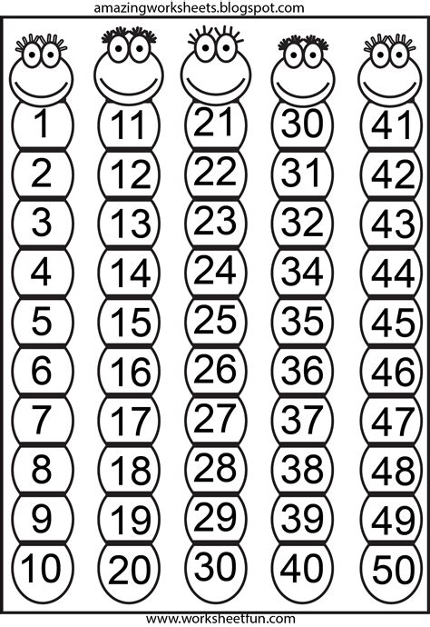 1 To 50 Numbers Chart Pdf