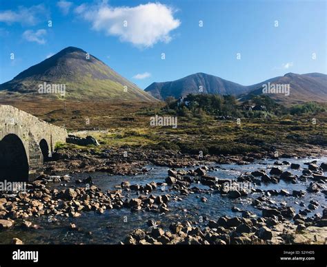 Black Cuillin Mountains Sligachan Bridge Isle Of Skye Stock Photo Alamy