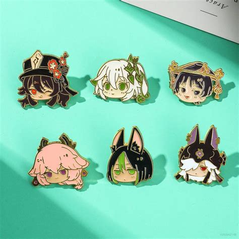 Hobby Anime Genshin Impact Enamel Brooch Pins Cute Lapel Badges Jewelry