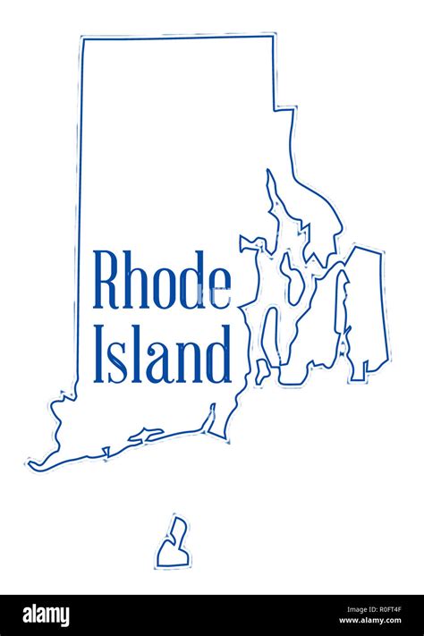 Outline Map Of The State Of Rhode Island Stock Photo Alamy