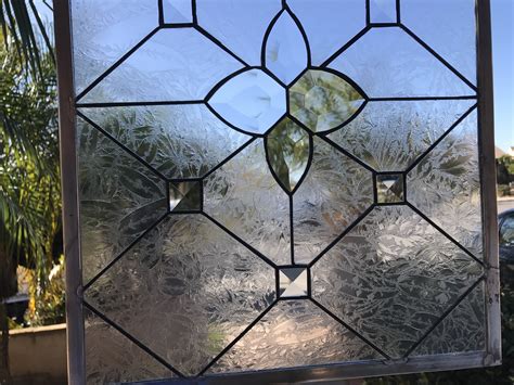 the ventura leaded beveled leaded stained glass window panel or cabinet insert
