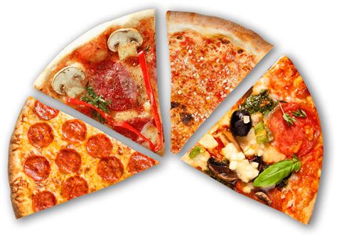 Pizza Background Png Four Slice Of Assorted Pizza Free Download
