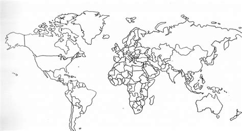Printable Labeled World Map New Europe Outline Without Countries