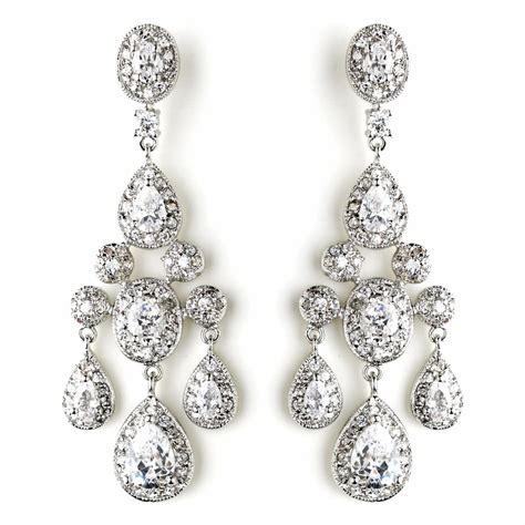 How to clean silver earrings. CZ Chandelier Earrings|Silver Chandelier Earrings|Bridal ...