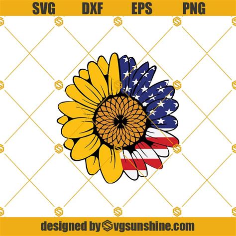 Patriotic Sunflower Svg Usa Flag Sunflower Svg 704128 Cut Files Images