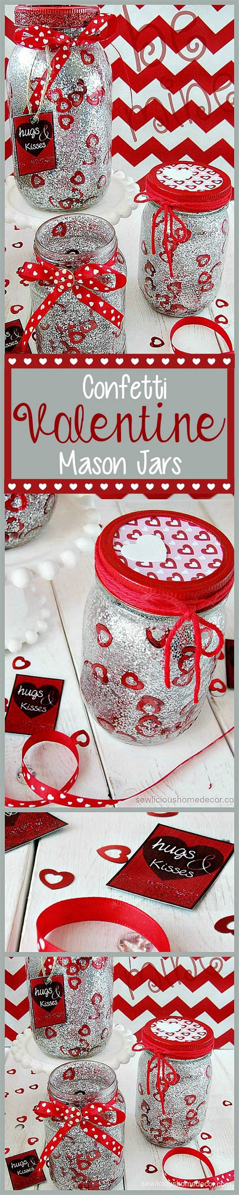 How To Make Red Valentine Jars With Glitter And Confetti My Funny