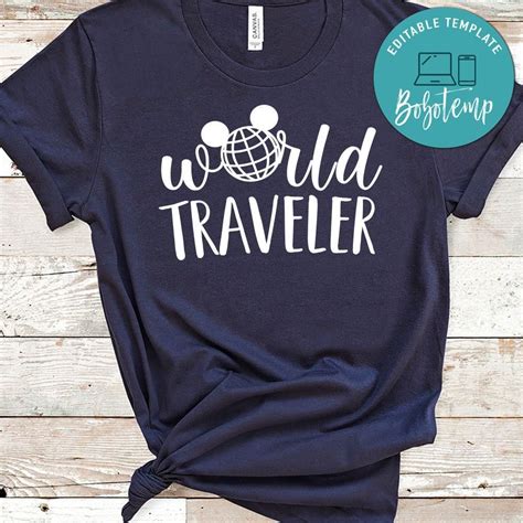 World Traveler Cute Disney T Shirt For Women Bobotemp