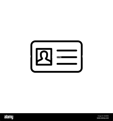 Id Card Line Icon In Flat Style Vector For App Ui Websites Black