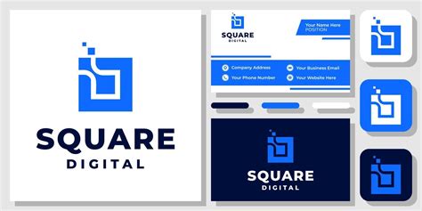 Square Box Digital Technology Solution Connect Modern Icon Logo Design