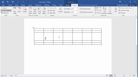 How To Change Text Alignment In A Cell In A Table In Word 2016 Youtube