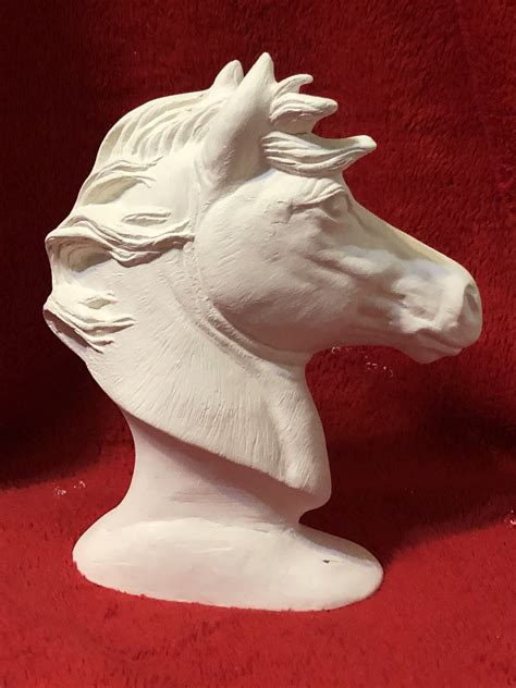Horse Bust Ceramic Bisque