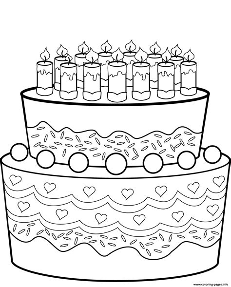 Happy Birthday Cake Coloring Sheet