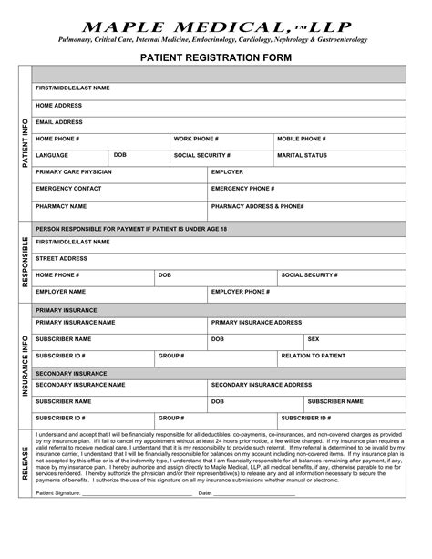 Free Registration Form Template Ewriting