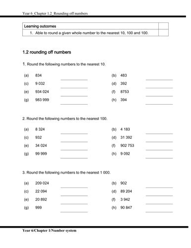 Partitioning Numbers Worksheet Year 6