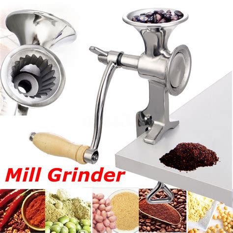 Stainless Steel Mill Grinder Nuts Grain Hand Crank Manual Wheat Coffee